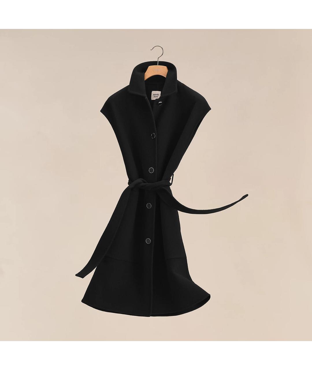 HERMES Черное кашемировое пальто, фото 7