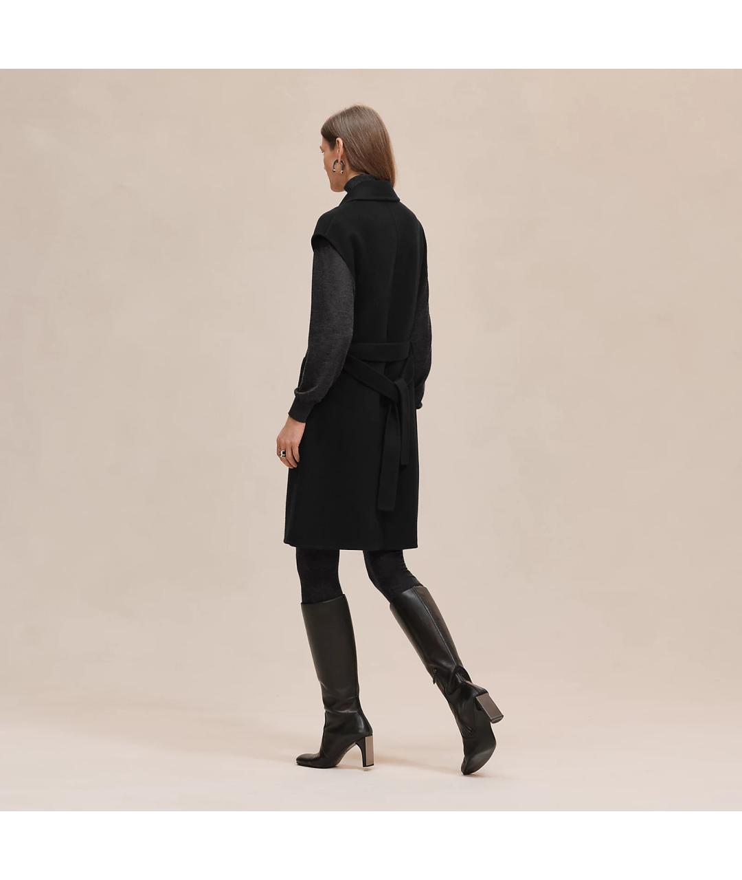 HERMES Черное кашемировое пальто, фото 3