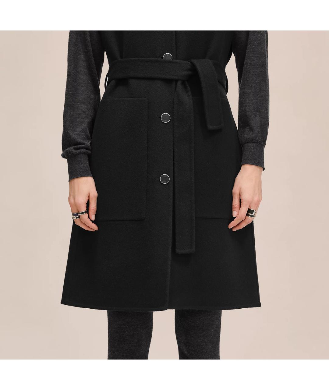 HERMES Черное кашемировое пальто, фото 5