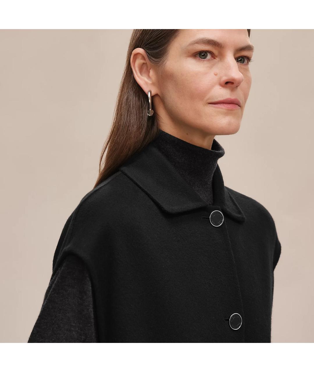 HERMES Черное кашемировое пальто, фото 4