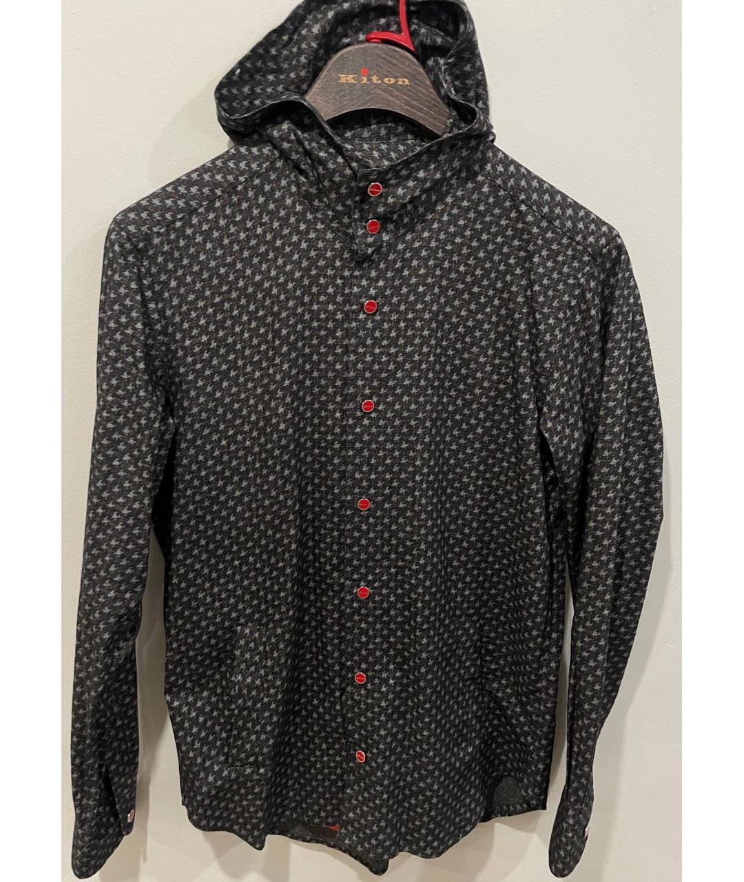 KITON Коричневая хлопковая кэжуал рубашка, фото 8