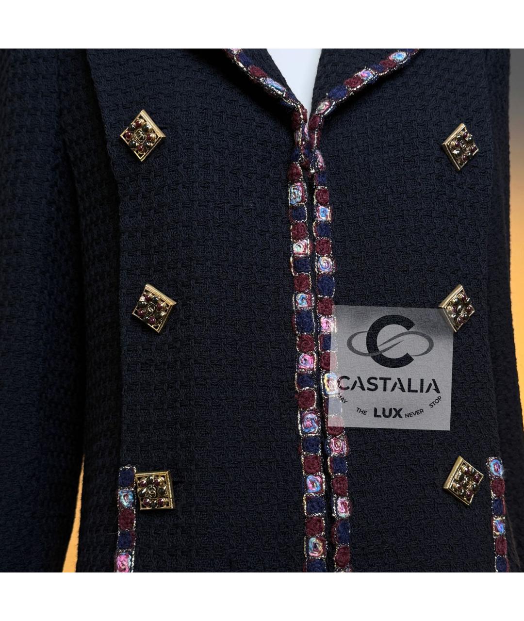 CHANEL Черный твидовый жакет/пиджак, фото 7