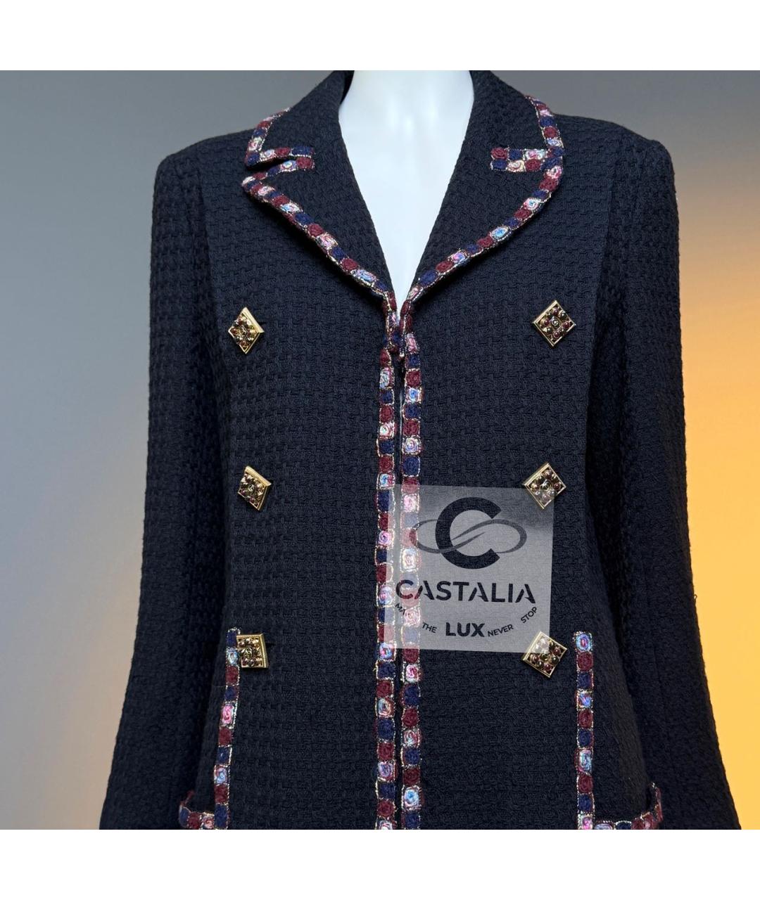 CHANEL Черный твидовый жакет/пиджак, фото 6