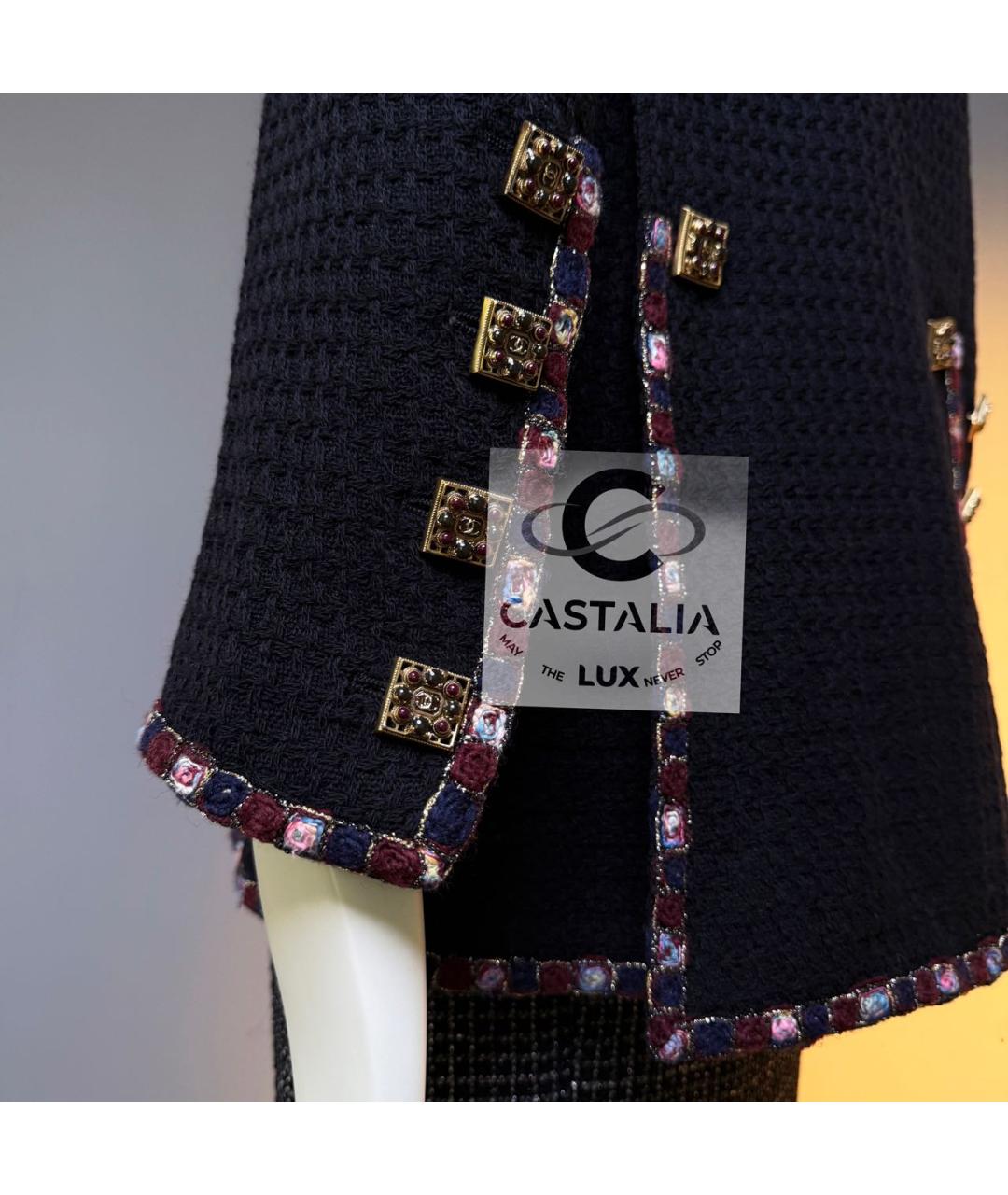 CHANEL Черный твидовый жакет/пиджак, фото 8