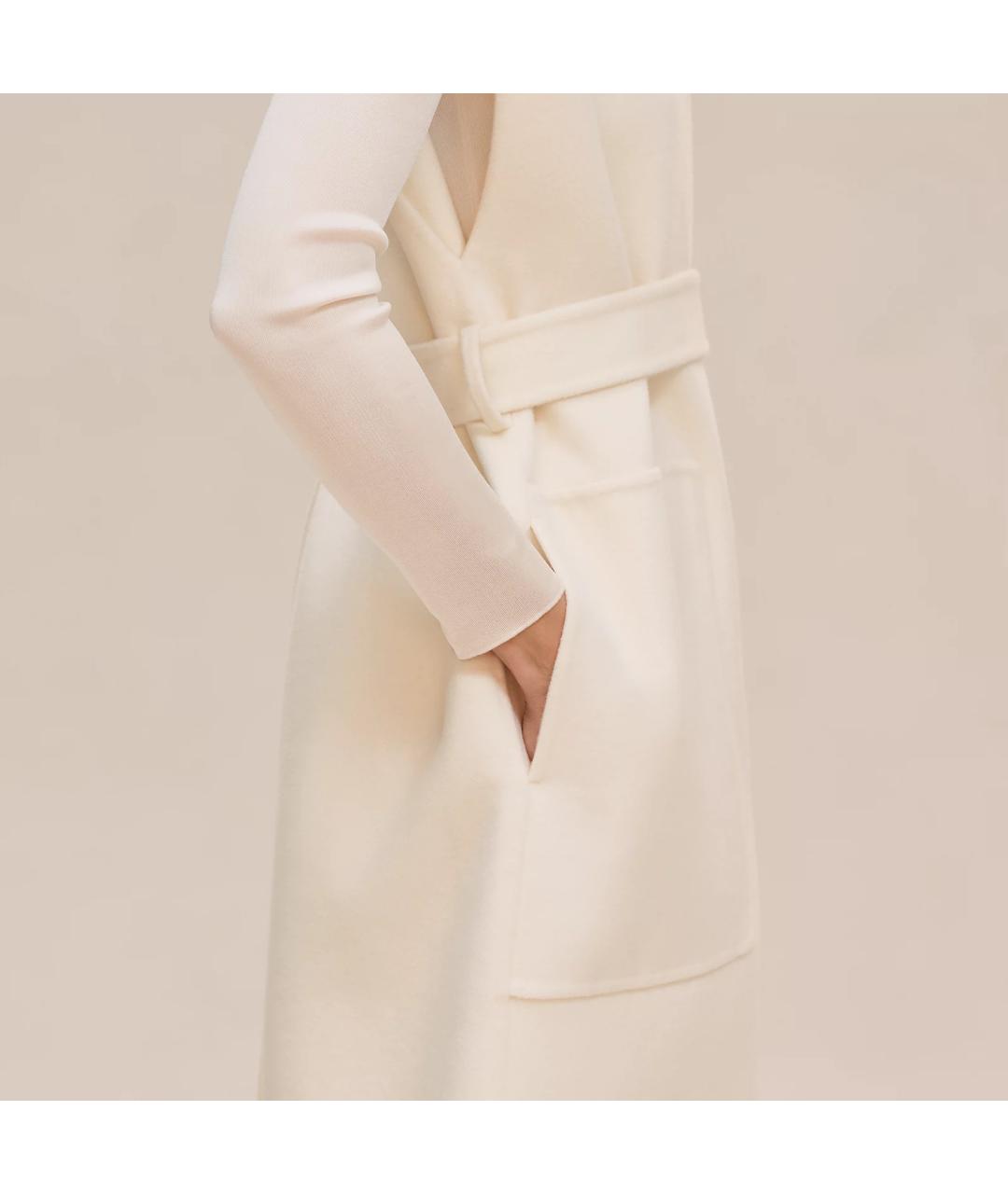 HERMES Белое кашемировое пальто, фото 5