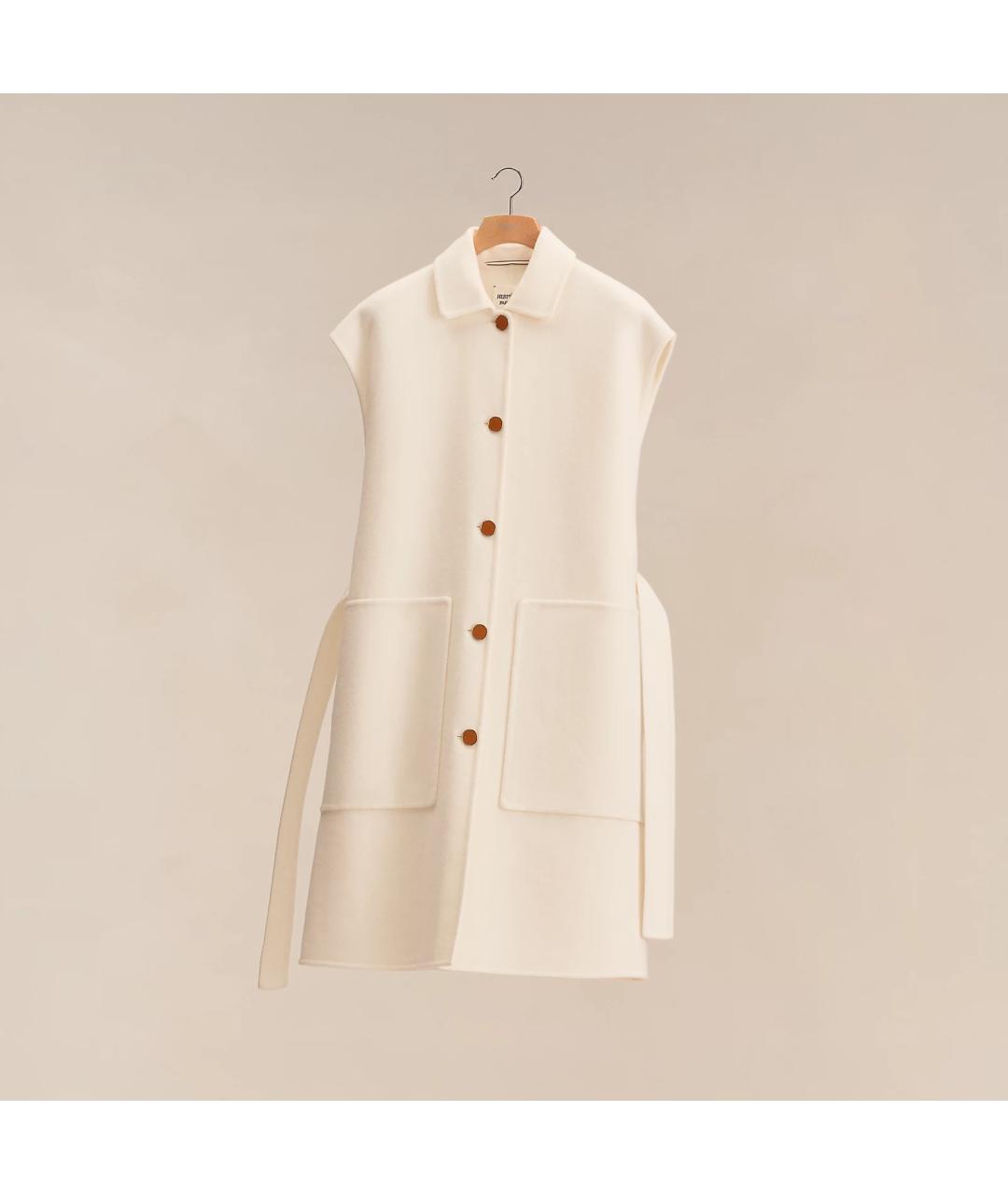 HERMES Белое кашемировое пальто, фото 6