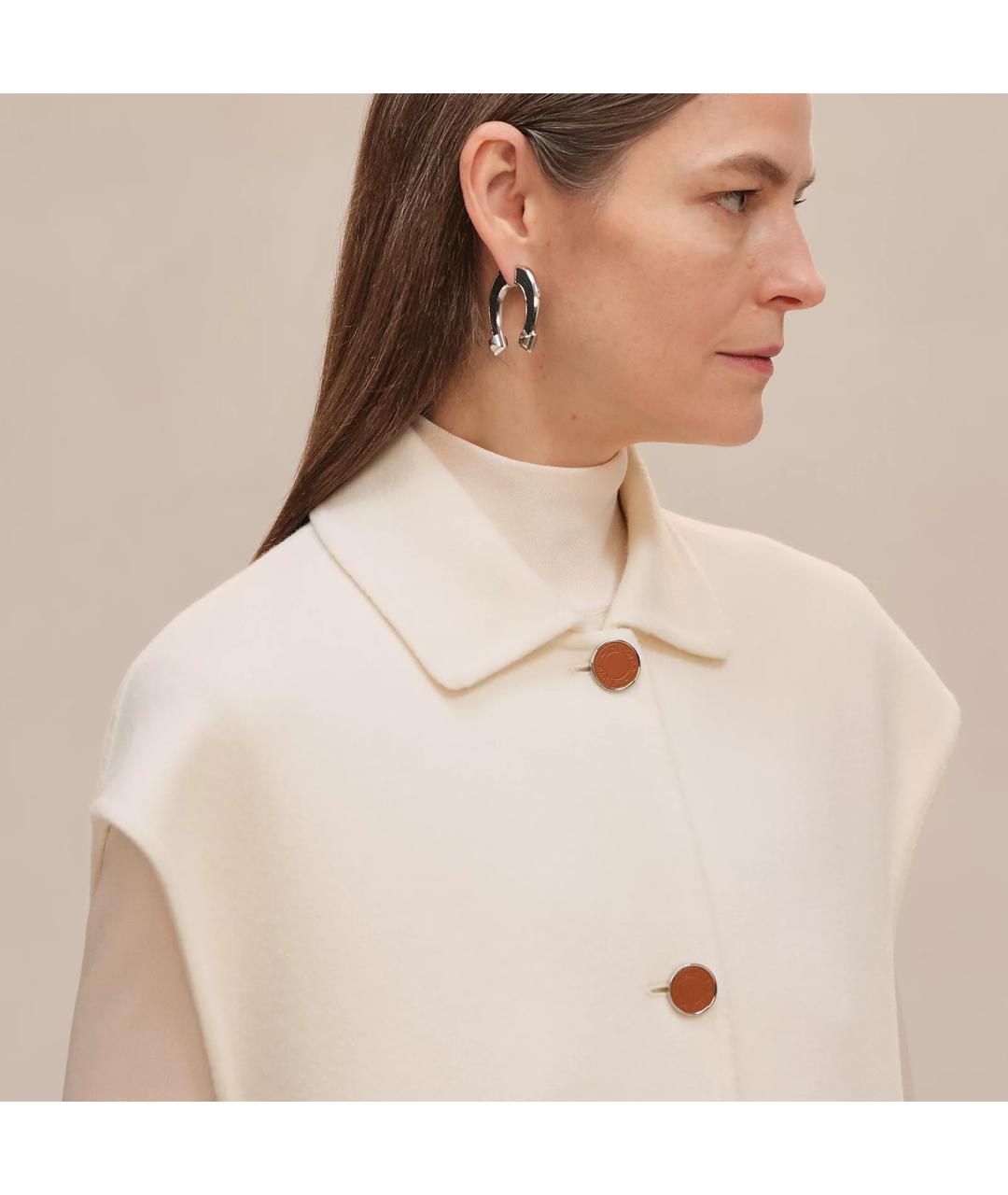 HERMES Белое кашемировое пальто, фото 4