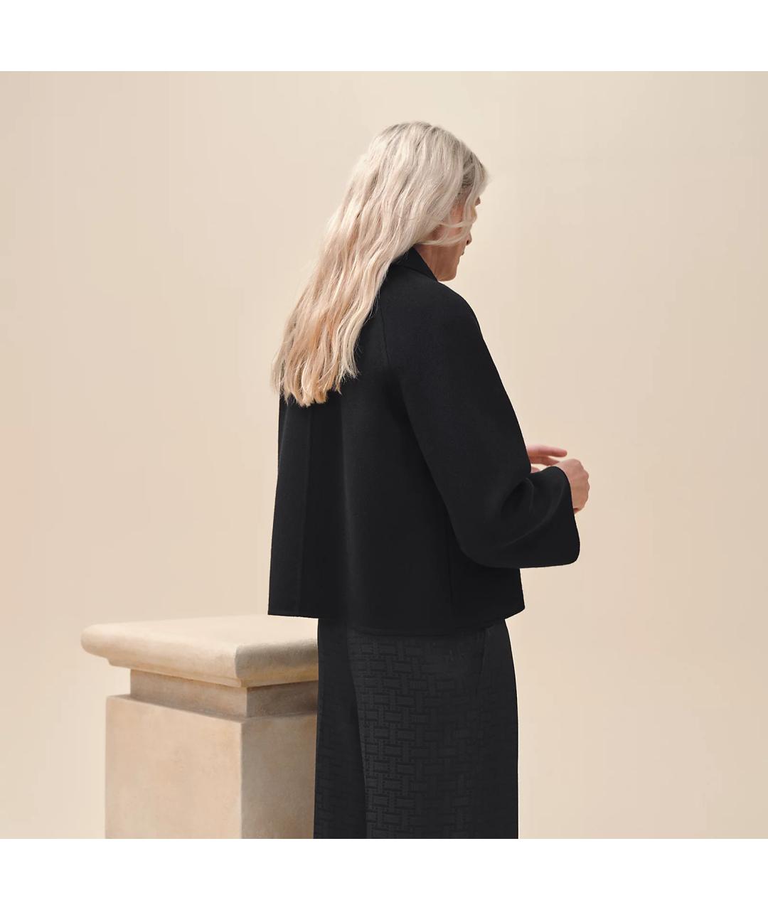 HERMES Черное кашемировое пальто, фото 2