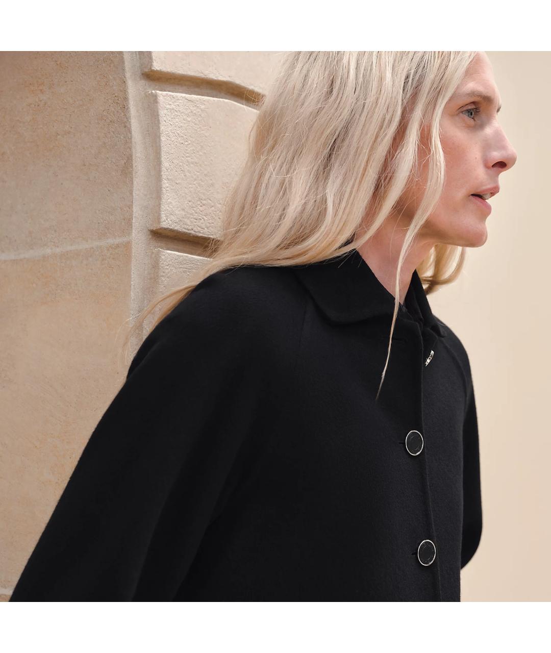 HERMES Черное кашемировое пальто, фото 3