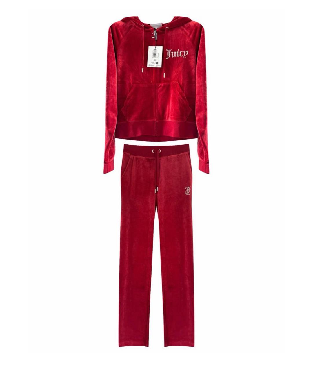 JUICY COUTURE Красный велюровый костюм с брюками, фото 1