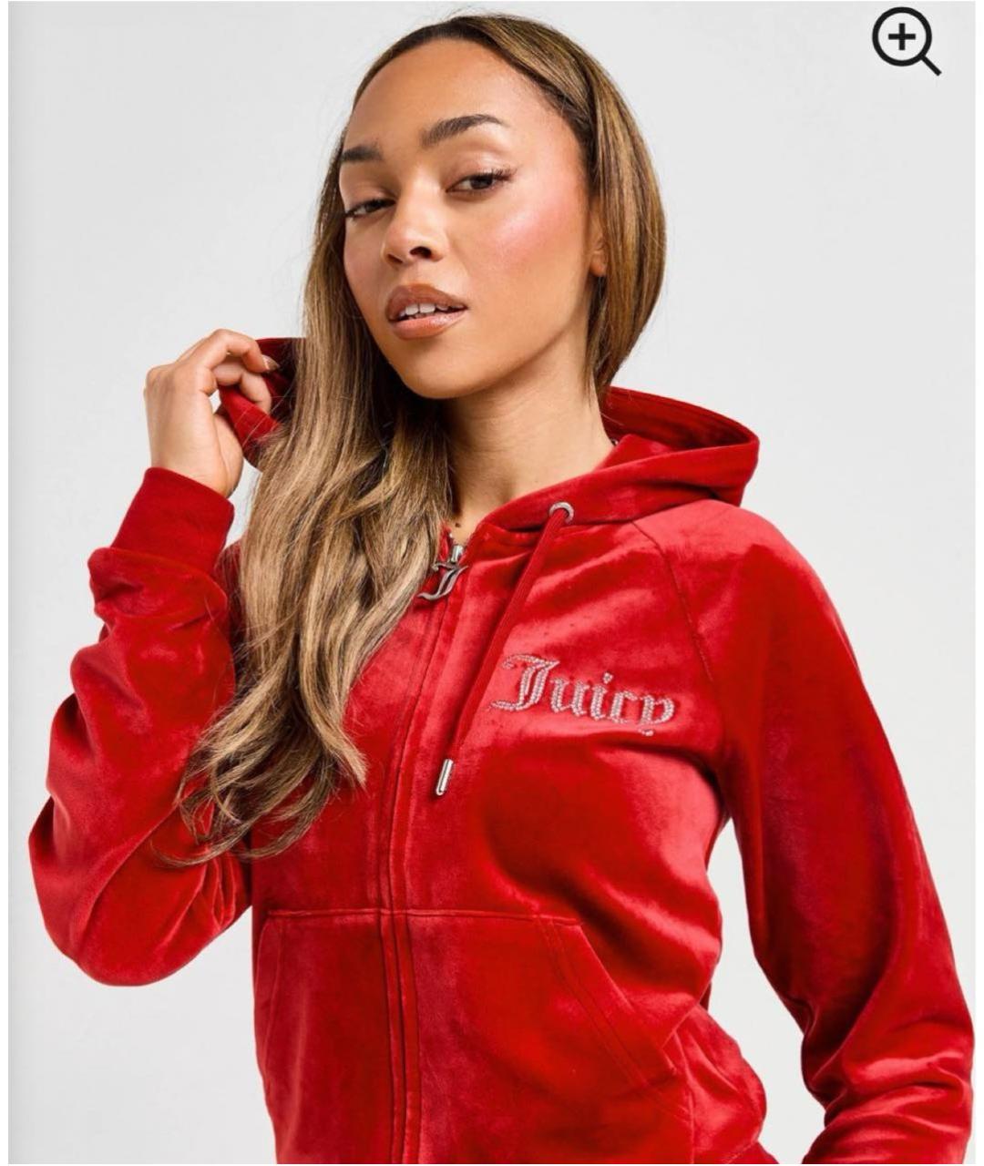 JUICY COUTURE Красный велюровый костюм с брюками, фото 3