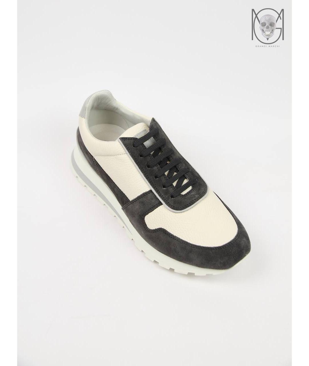 BRUNELLO CUCINELLI Бежевые кожаные низкие кроссовки / кеды, фото 3