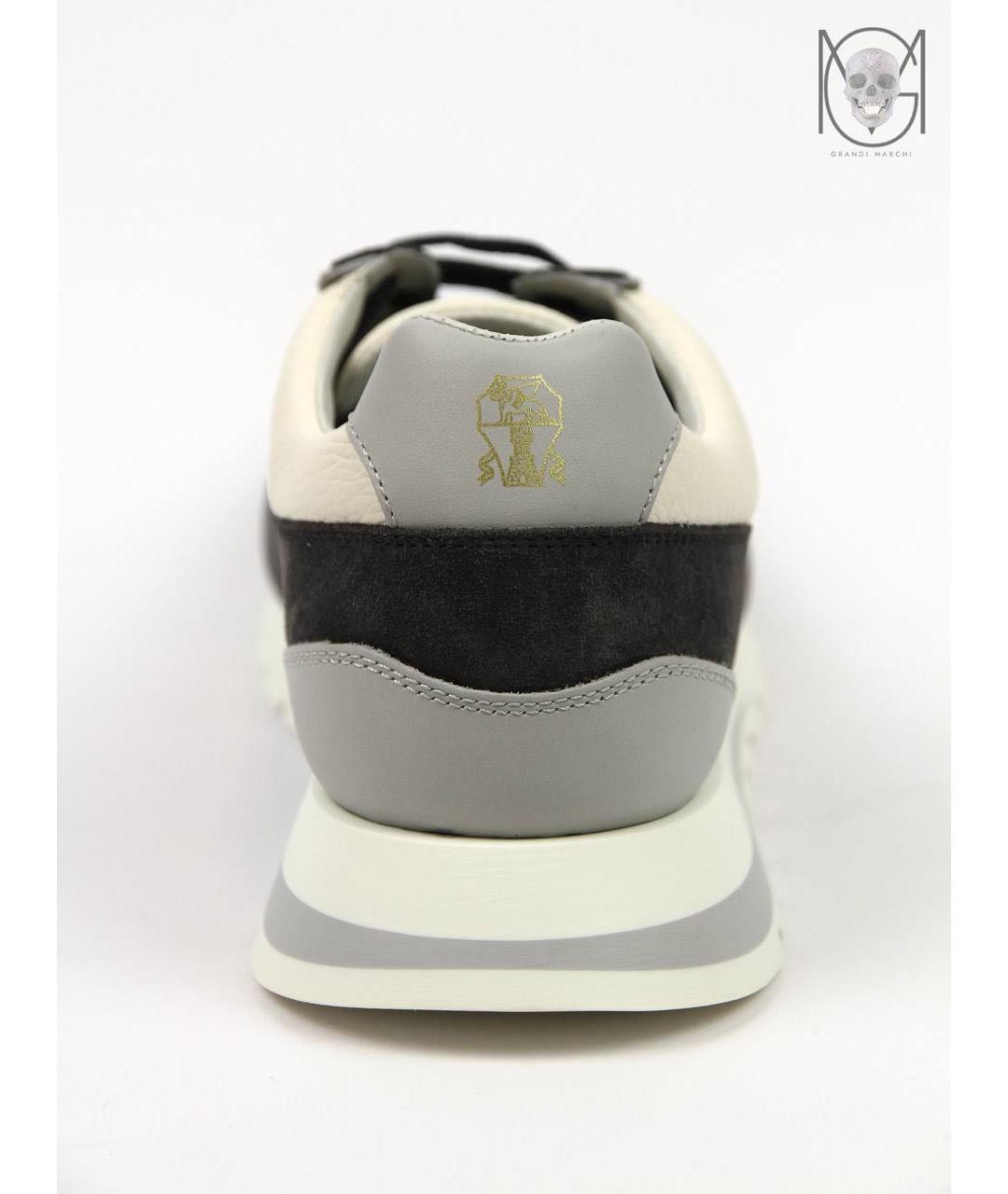 BRUNELLO CUCINELLI Бежевые кожаные низкие кроссовки / кеды, фото 5