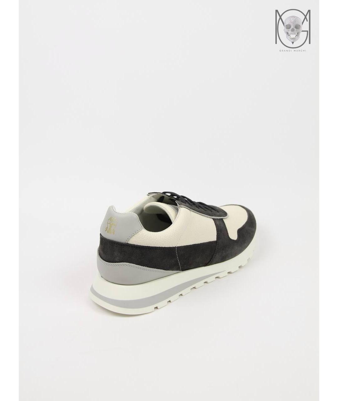 BRUNELLO CUCINELLI Бежевые кожаные низкие кроссовки / кеды, фото 4