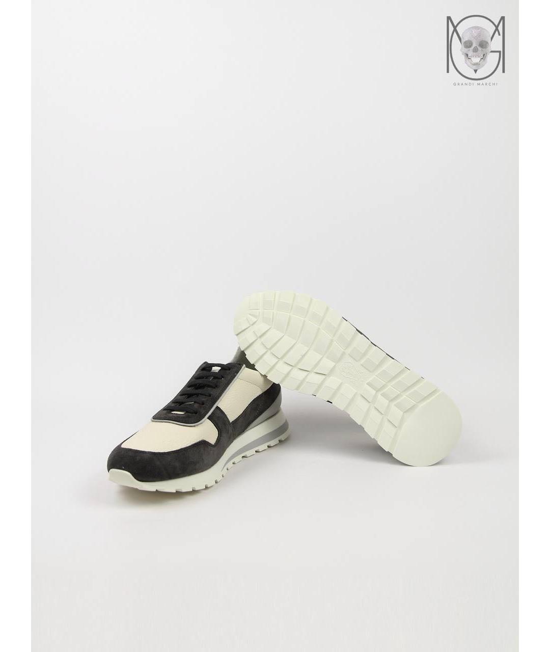 BRUNELLO CUCINELLI Бежевые кожаные низкие кроссовки / кеды, фото 8