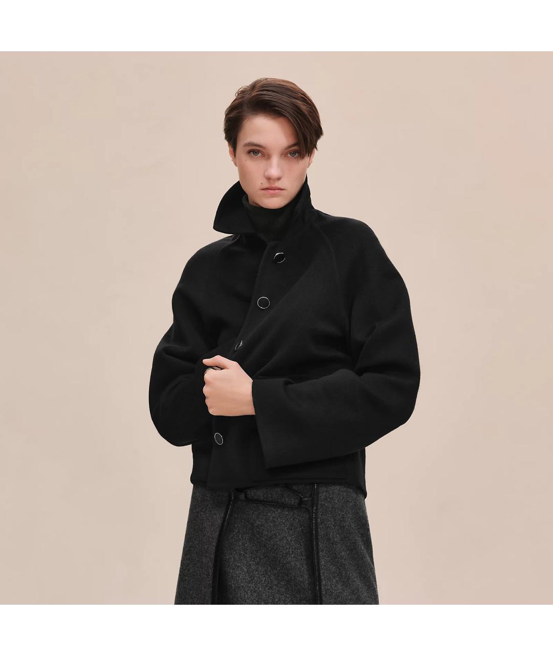 HERMES Черное кашемировое пальто, фото 5