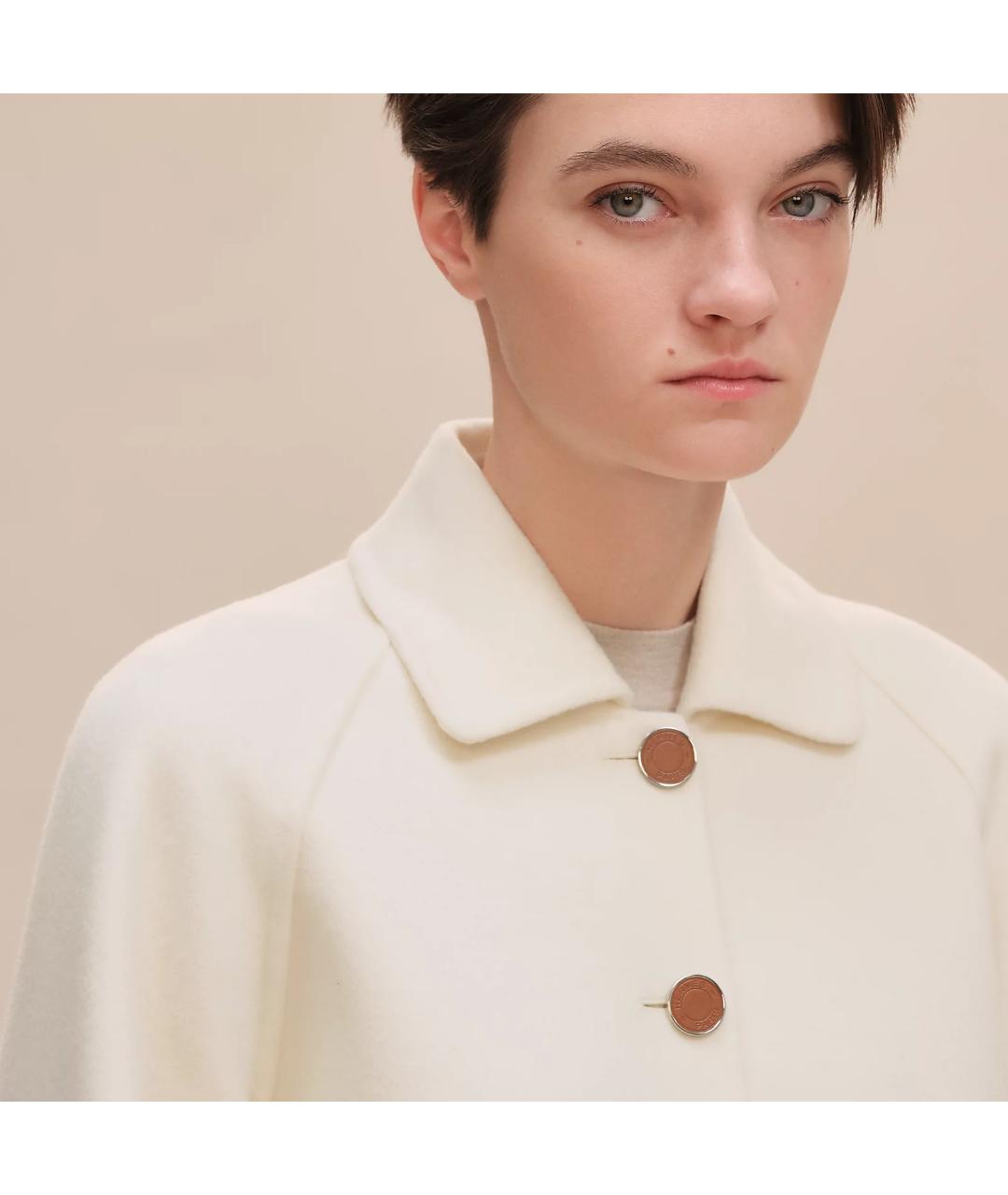 HERMES Белое кашемировое пальто, фото 6