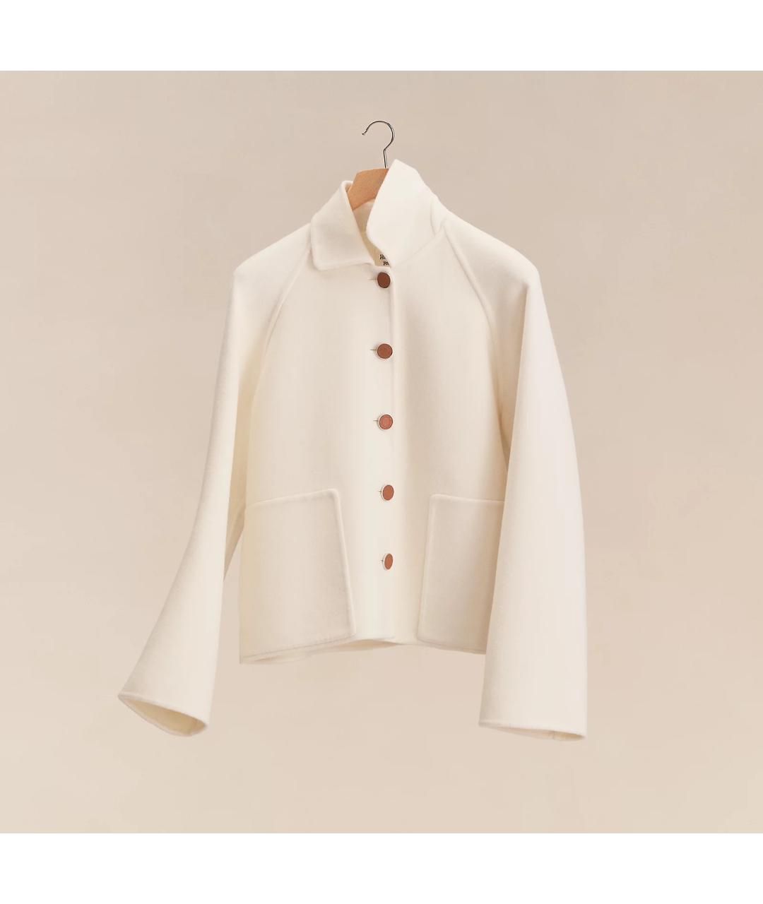 HERMES Белое кашемировое пальто, фото 7