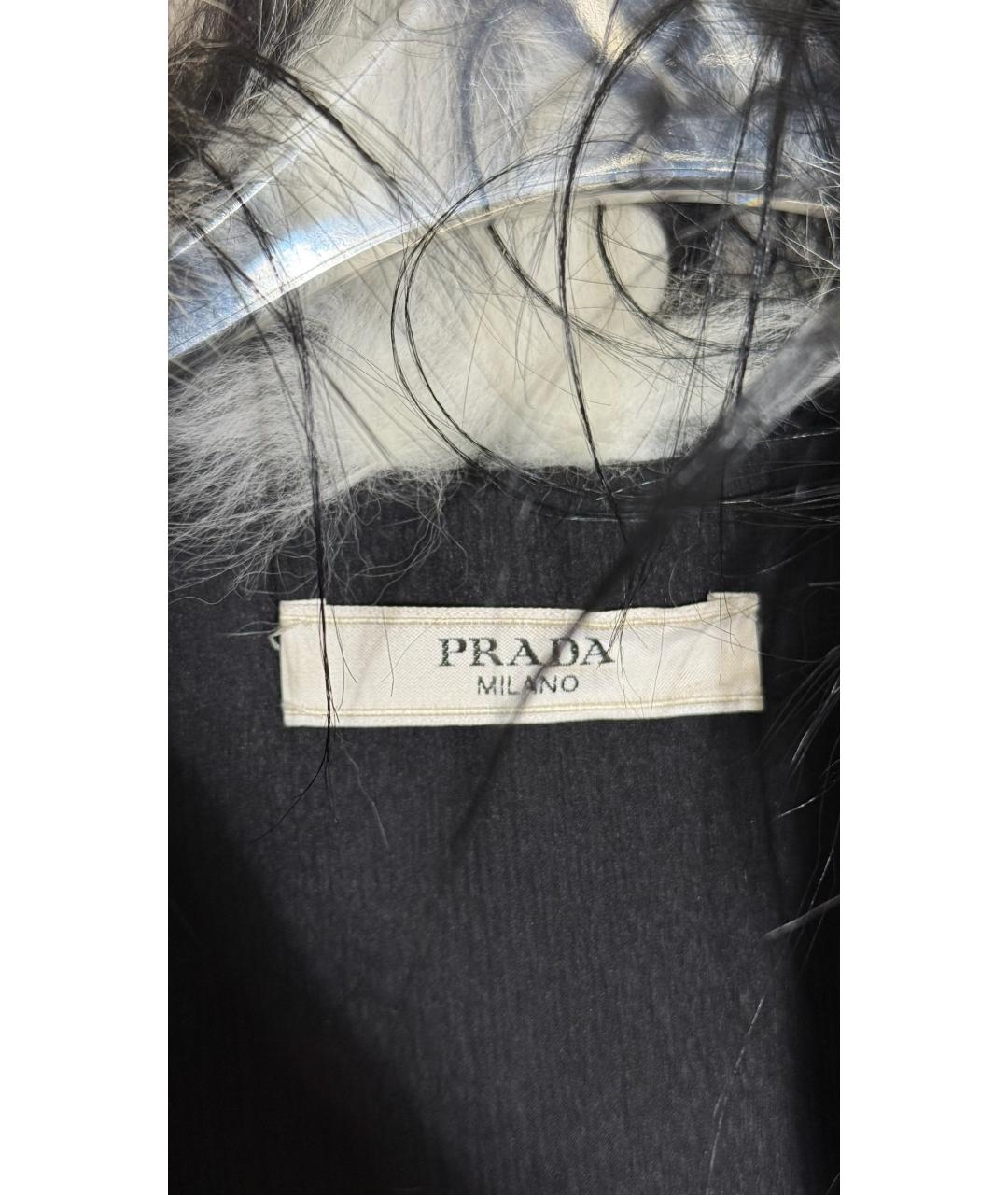 PRADA Черная меховая шуба, фото 3