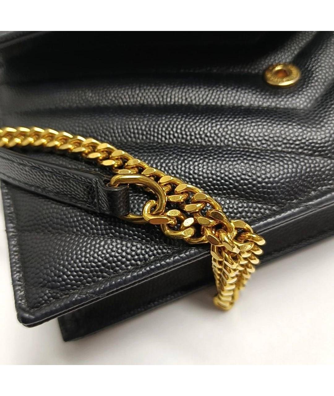 SAINT LAURENT Черная кожаная сумка через плечо, фото 8