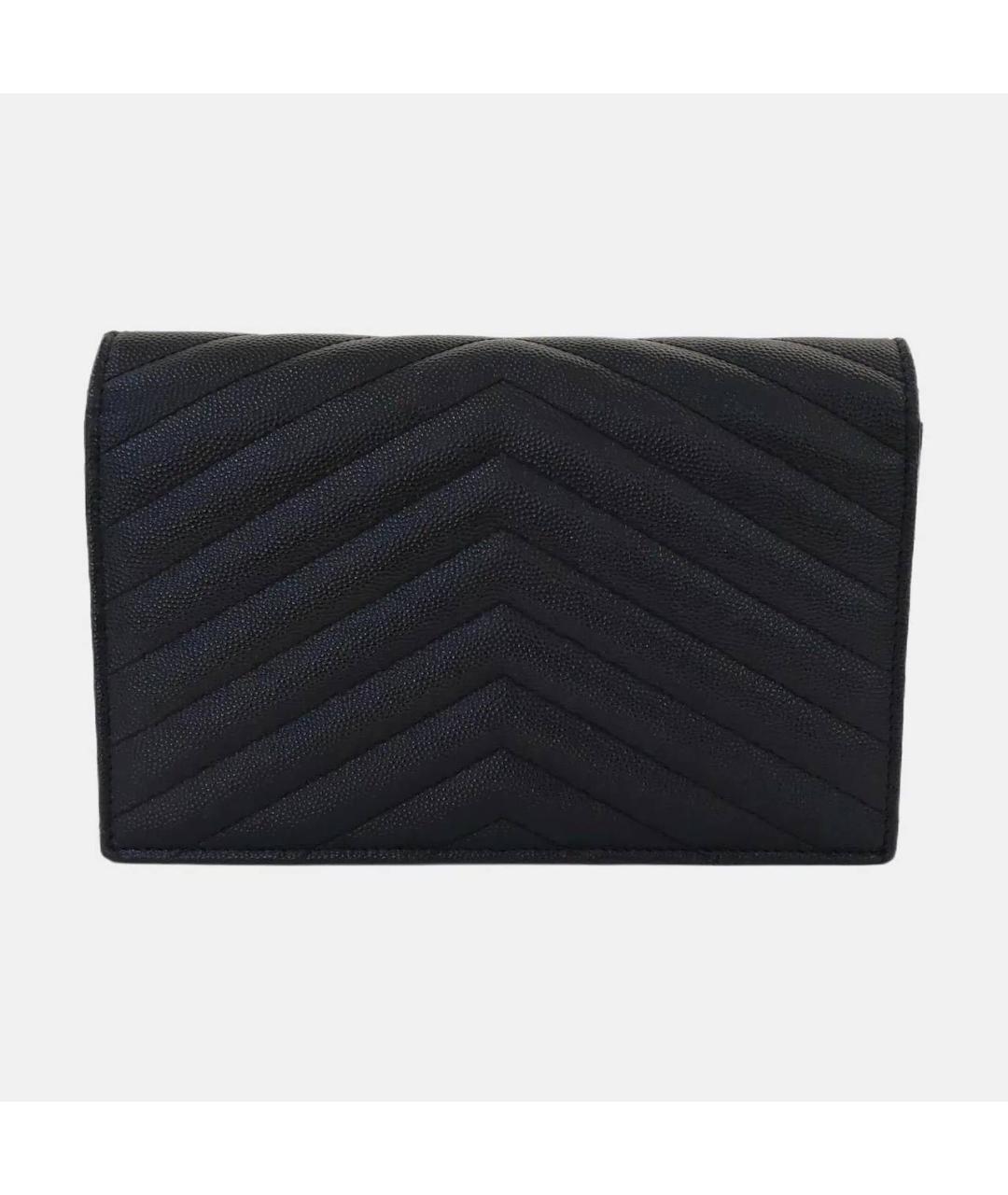 SAINT LAURENT Черная кожаная сумка через плечо, фото 4