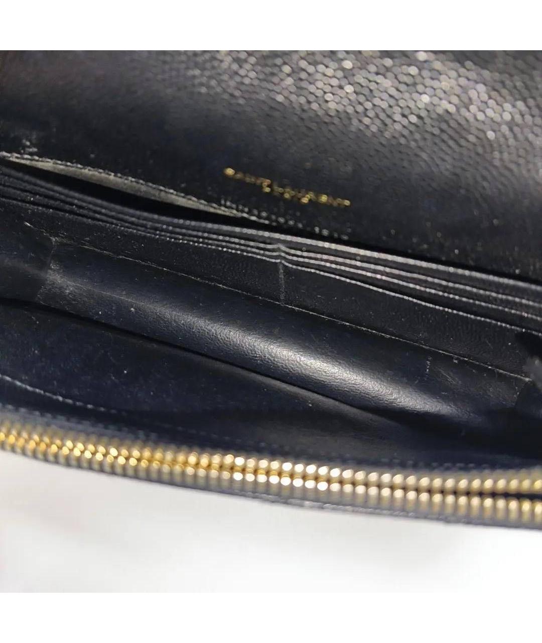 SAINT LAURENT Черная кожаная сумка через плечо, фото 6