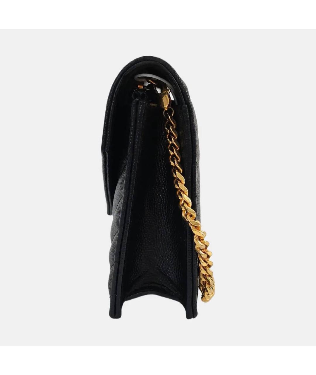 SAINT LAURENT Черная кожаная сумка через плечо, фото 3