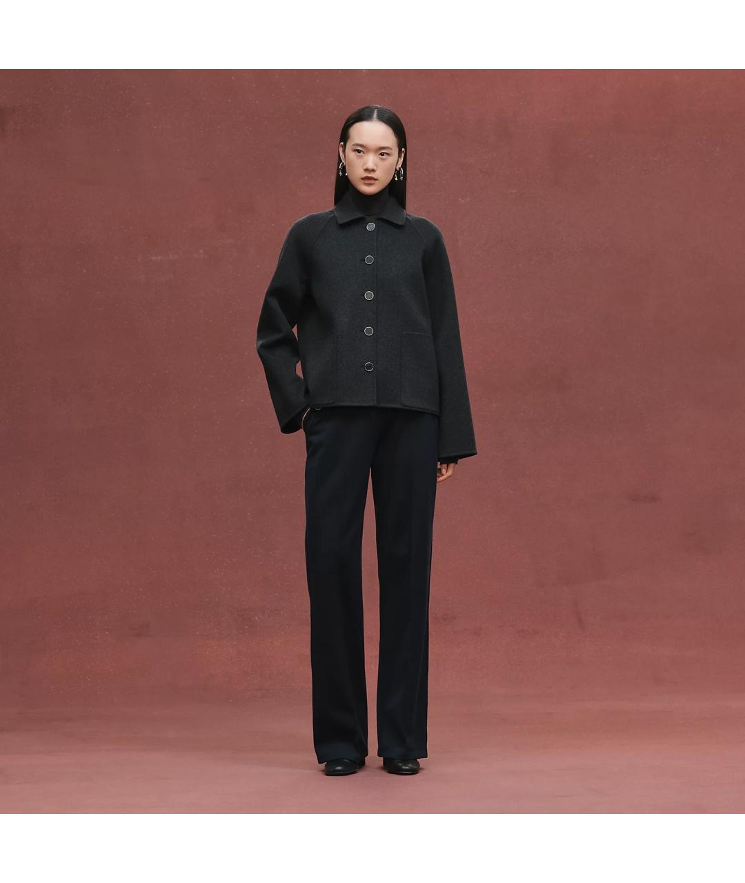 HERMES Черное кашемировое пальто, фото 6