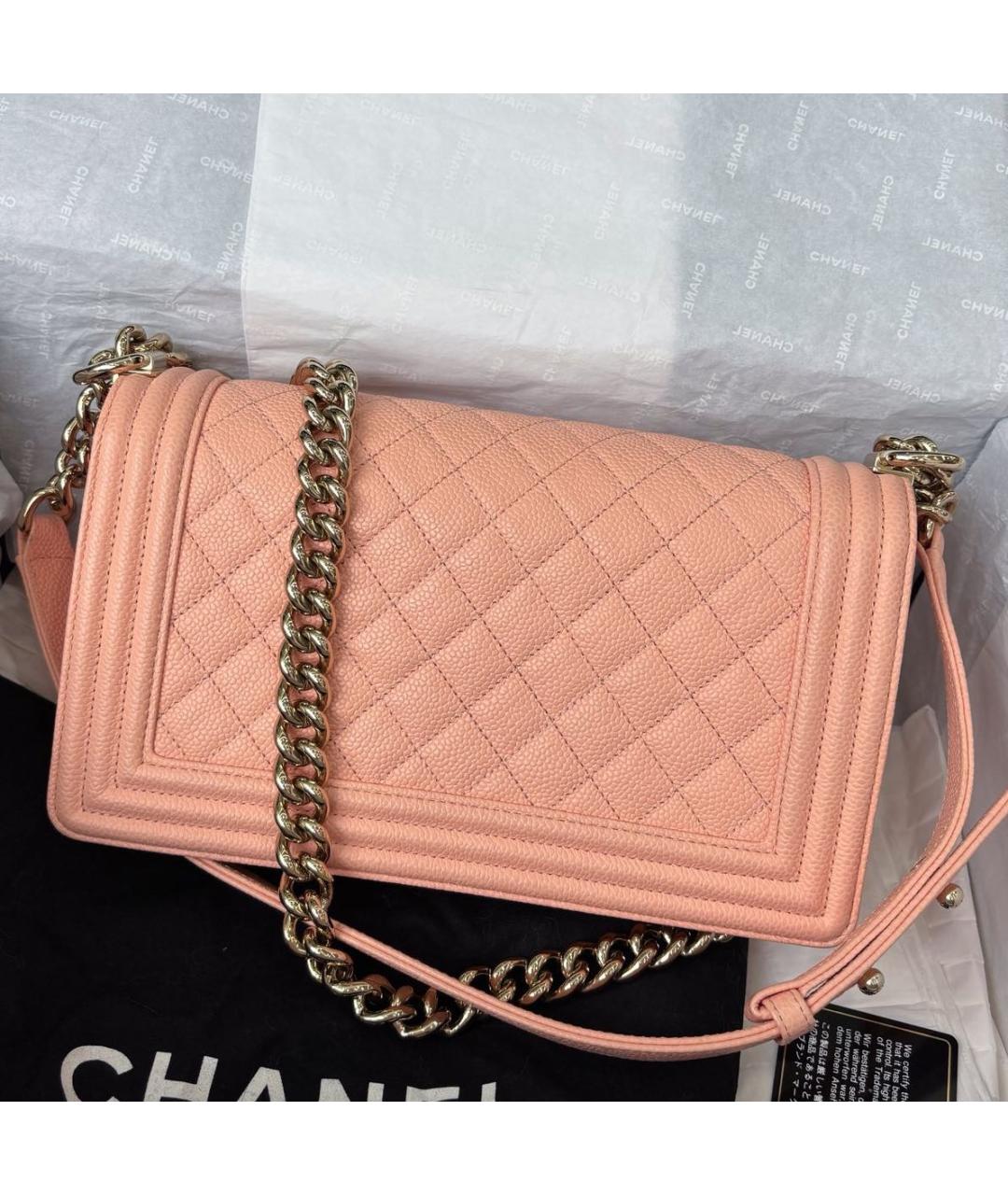 CHANEL Коралловая кожаная сумка через плечо, фото 4