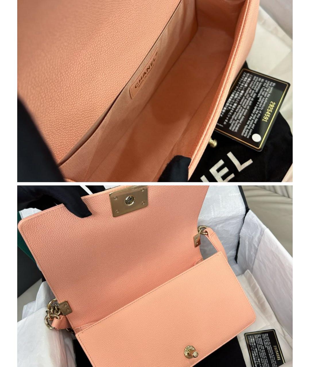 CHANEL Коралловая кожаная сумка через плечо, фото 6