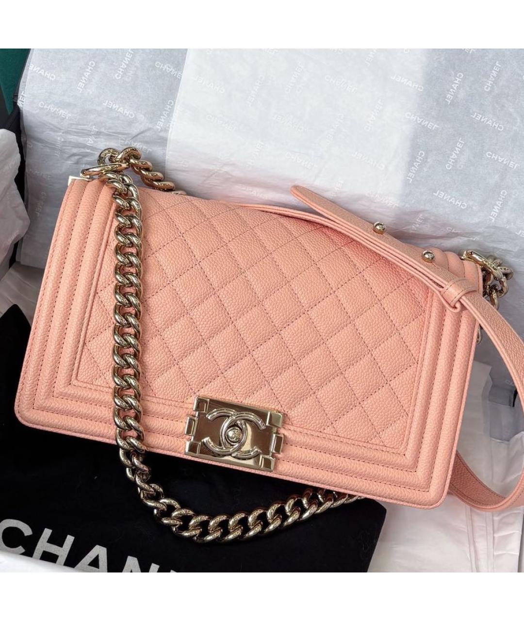 CHANEL Коралловая кожаная сумка через плечо, фото 2