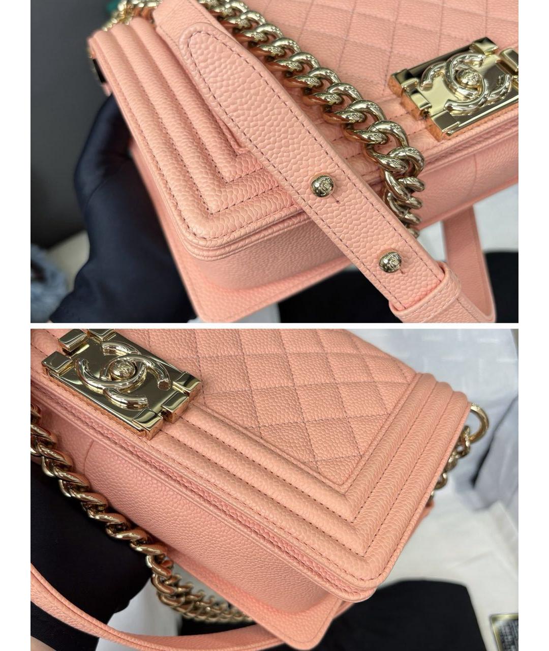 CHANEL Коралловая кожаная сумка через плечо, фото 7