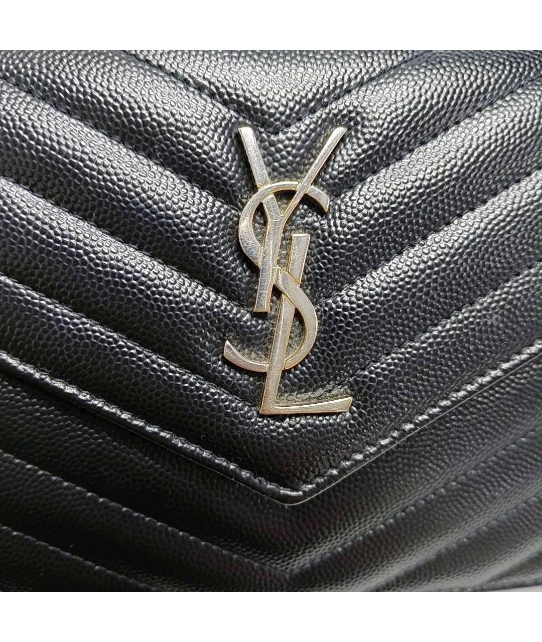 SAINT LAURENT Черная кожаная сумка через плечо, фото 6