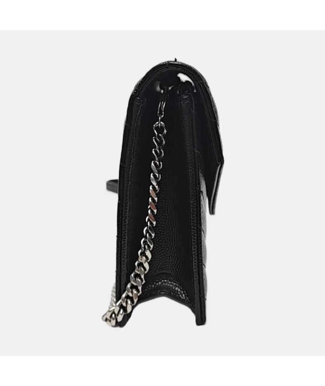 SAINT LAURENT Черная кожаная сумка через плечо, фото 3