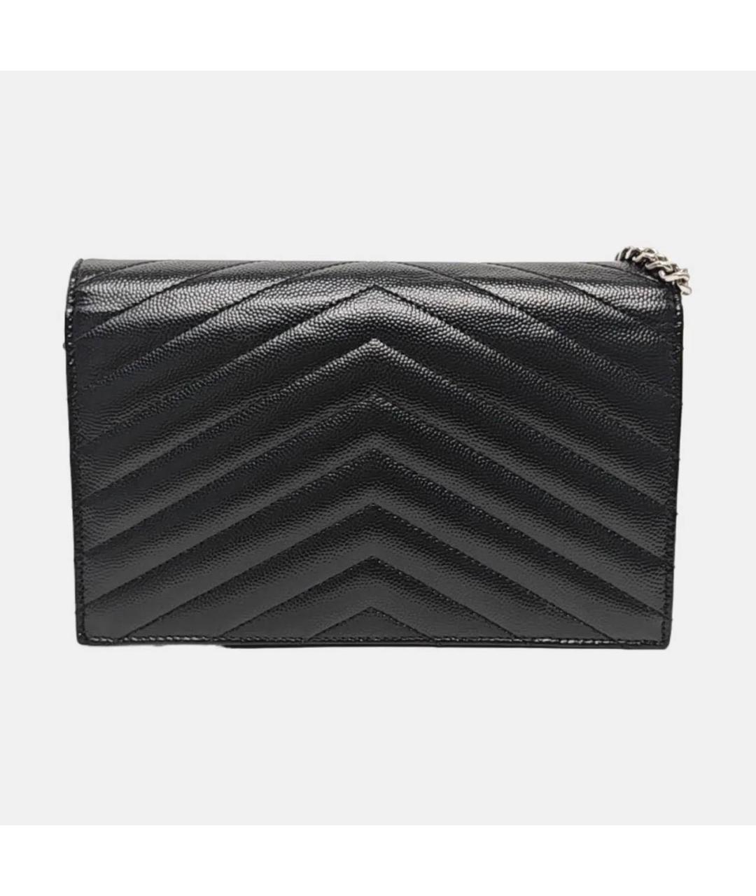 SAINT LAURENT Черная кожаная сумка через плечо, фото 2