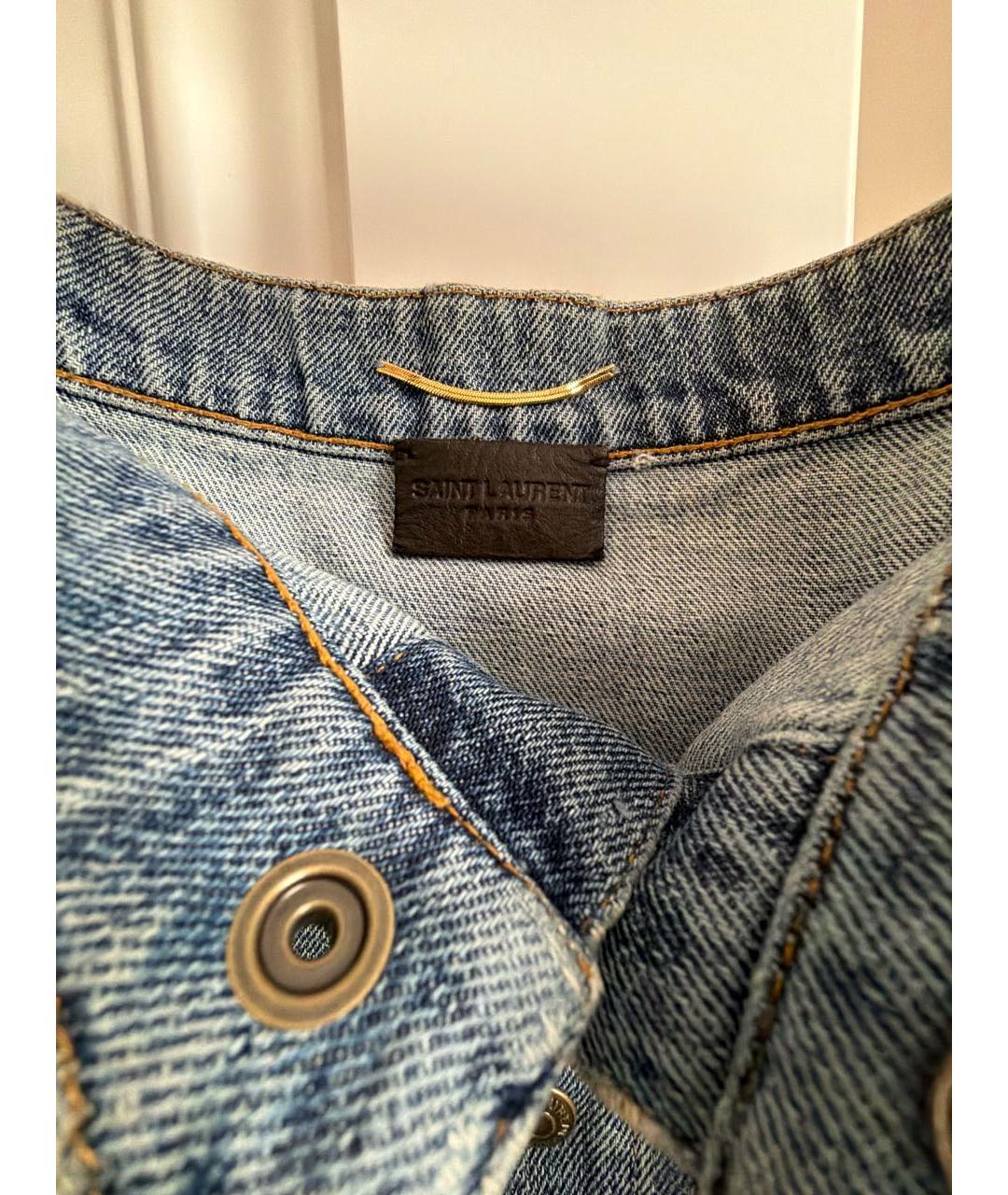 SAINT LAURENT Синяя деним юбка мини, фото 3