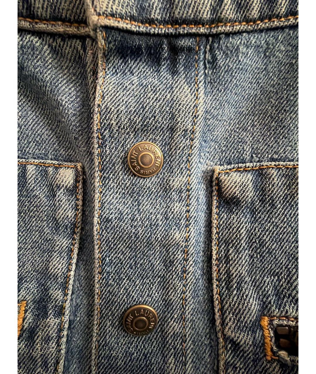 SAINT LAURENT Синяя деним юбка мини, фото 5