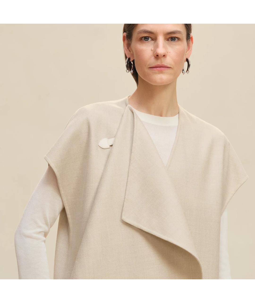 HERMES Белый шерстяной жилет, фото 6