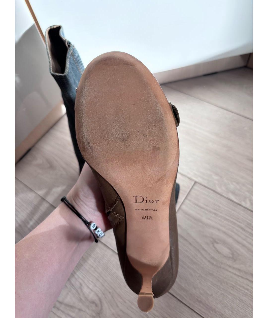 CHRISTIAN DIOR Синие текстильные ботильоны, фото 7