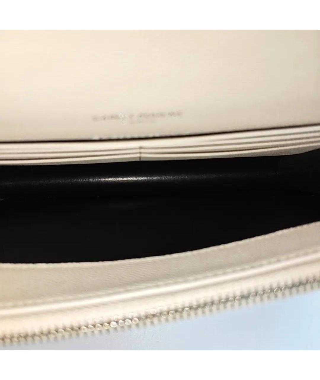 SAINT LAURENT Белая кожаная сумка через плечо, фото 6