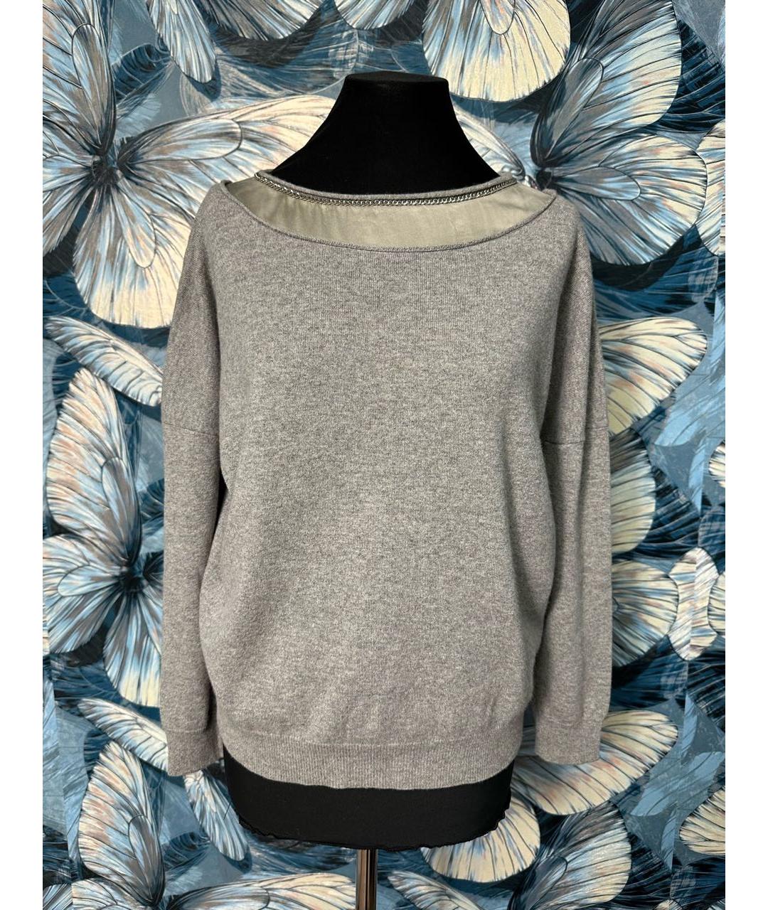 FABIANA FILIPPI Серый кашемировый джемпер / свитер, фото 9
