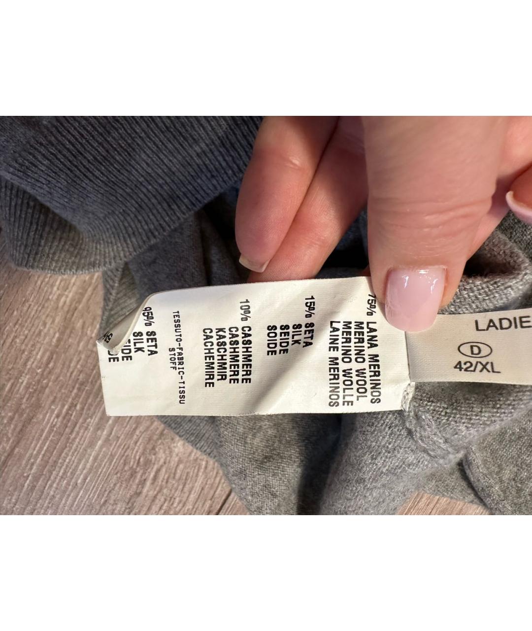 FABIANA FILIPPI Серый кашемировый джемпер / свитер, фото 8