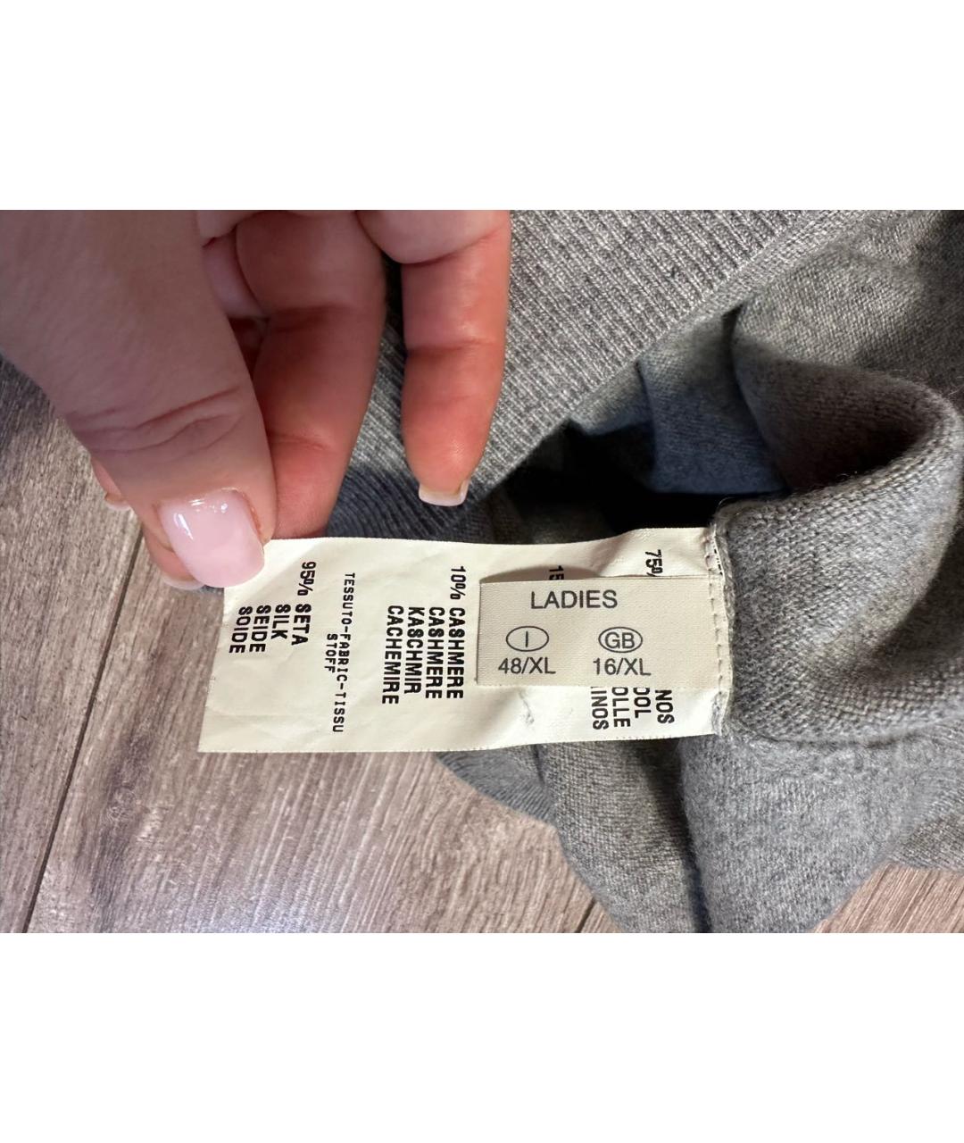 FABIANA FILIPPI Серый кашемировый джемпер / свитер, фото 7