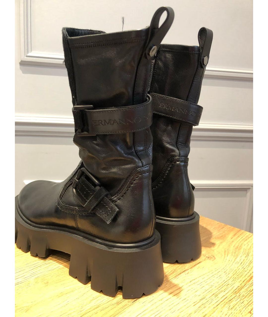 ERMANNO SCERVINO Черные кожаные сапоги, фото 6
