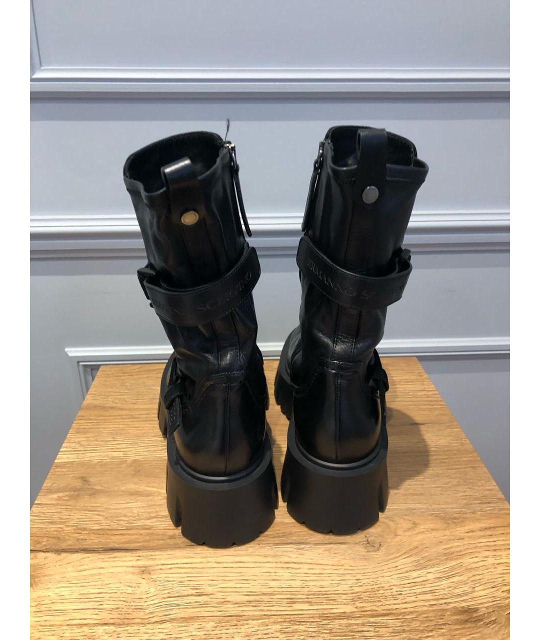 ERMANNO SCERVINO Черные кожаные сапоги, фото 5