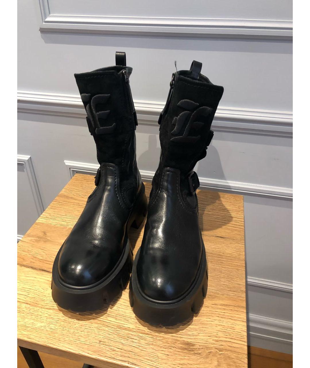 ERMANNO SCERVINO Черные кожаные сапоги, фото 3