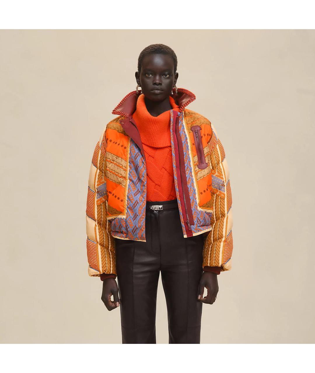 HERMES Оранжевая полиэстеровая куртка, фото 4