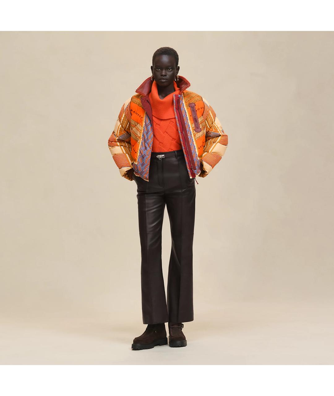 HERMES Оранжевая полиэстеровая куртка, фото 2