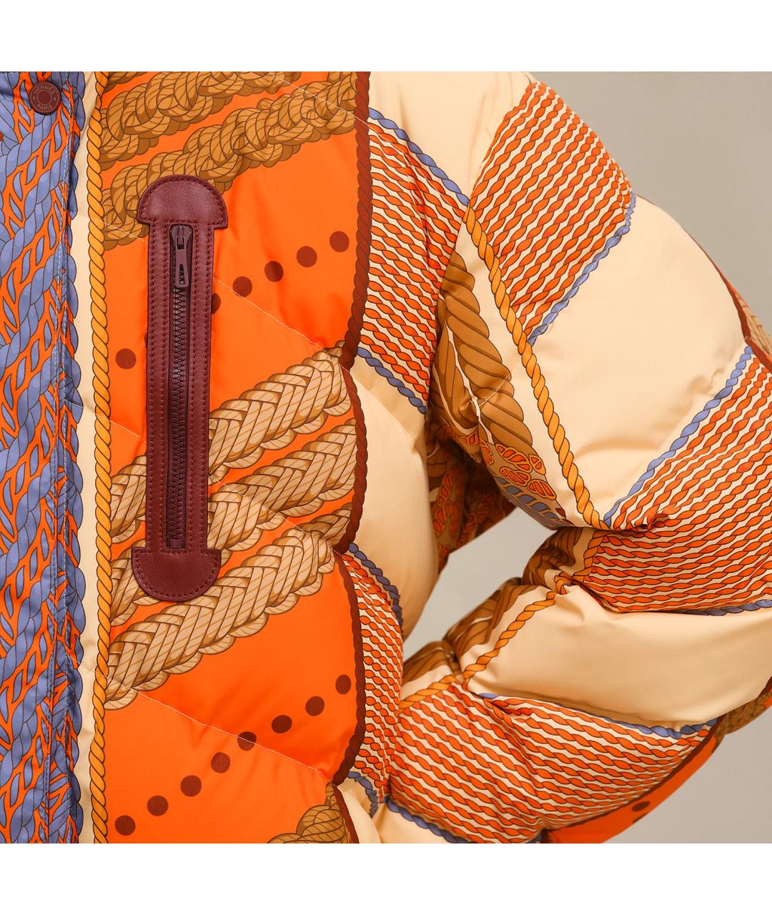 HERMES Оранжевая полиэстеровая куртка, фото 6