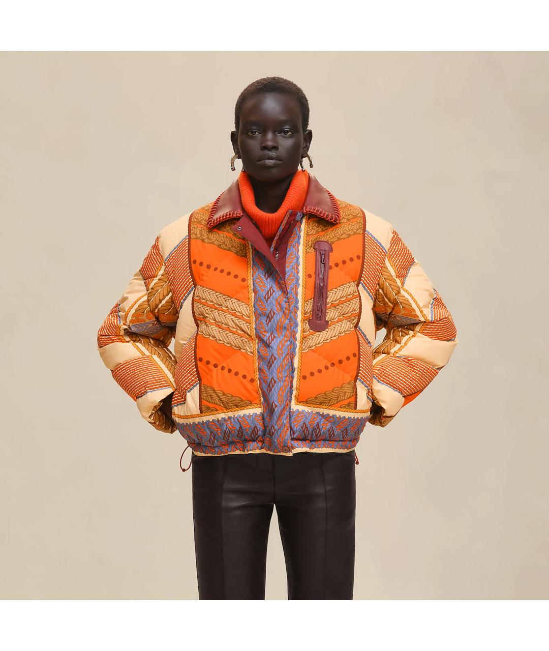 HERMES Оранжевая полиэстеровая куртка, фото 7